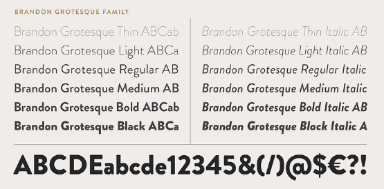 美しいフォント　Brandon Grotesque