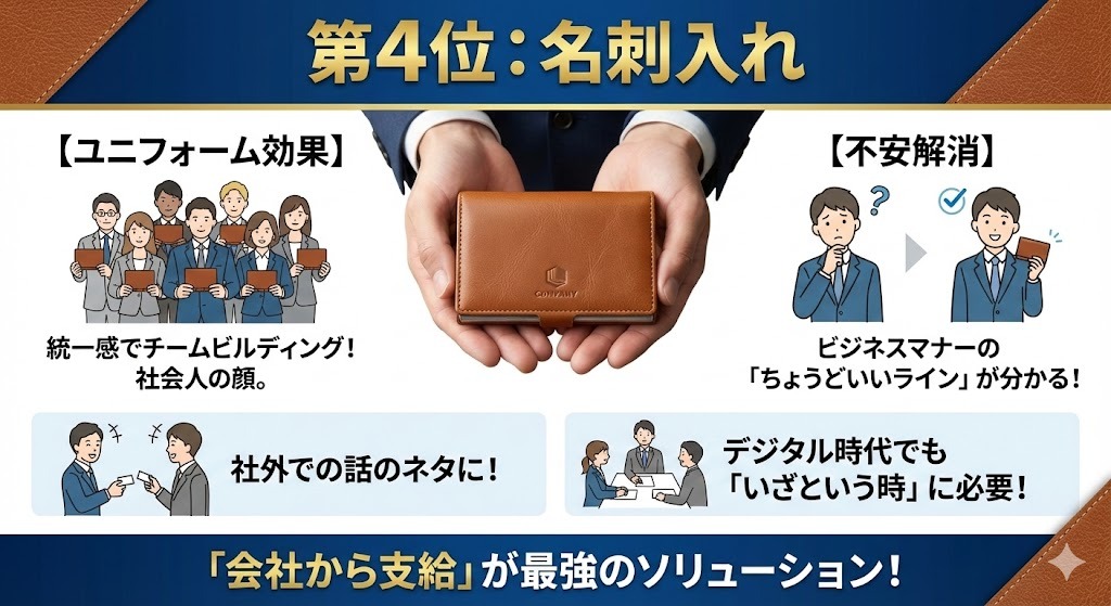 【独自調査】新入社員が「本当に欲しい」ウェルカムキットの中身は？：第4位：名刺入れ