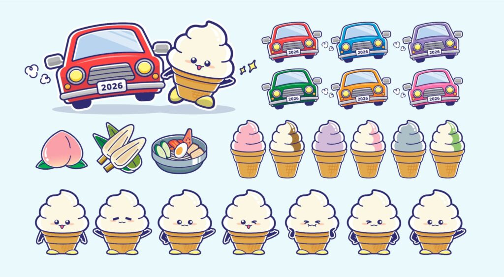 デザポケ制作実績：ソフコレ⑤オリジナルイラスト